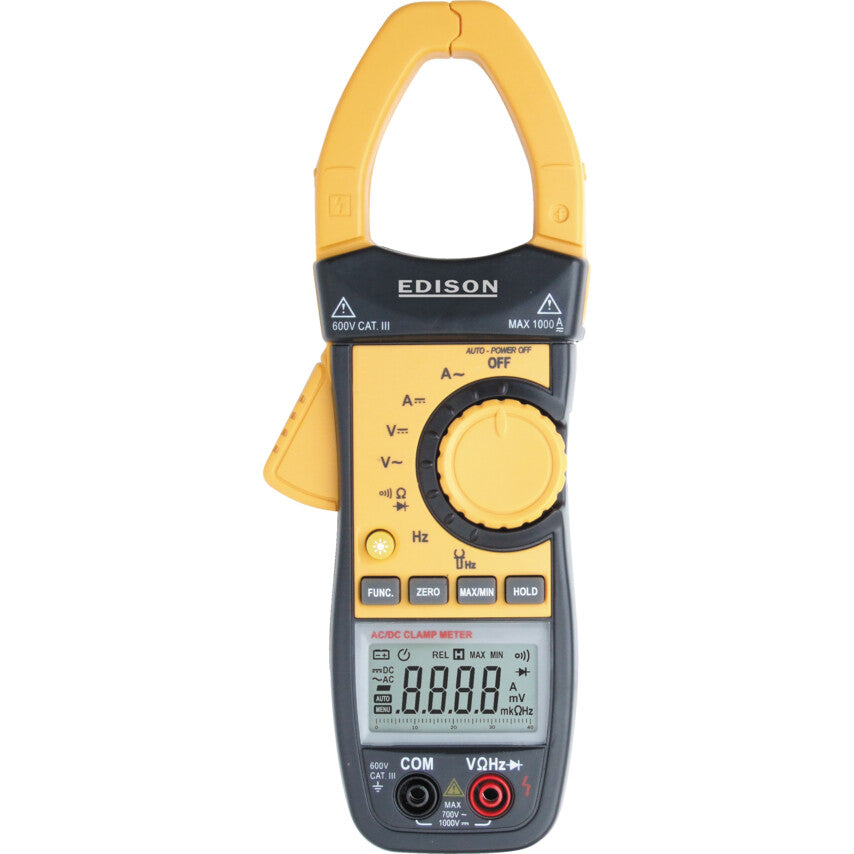 Edison Auto Range Digital Clamp Meter 1000A AC/DC