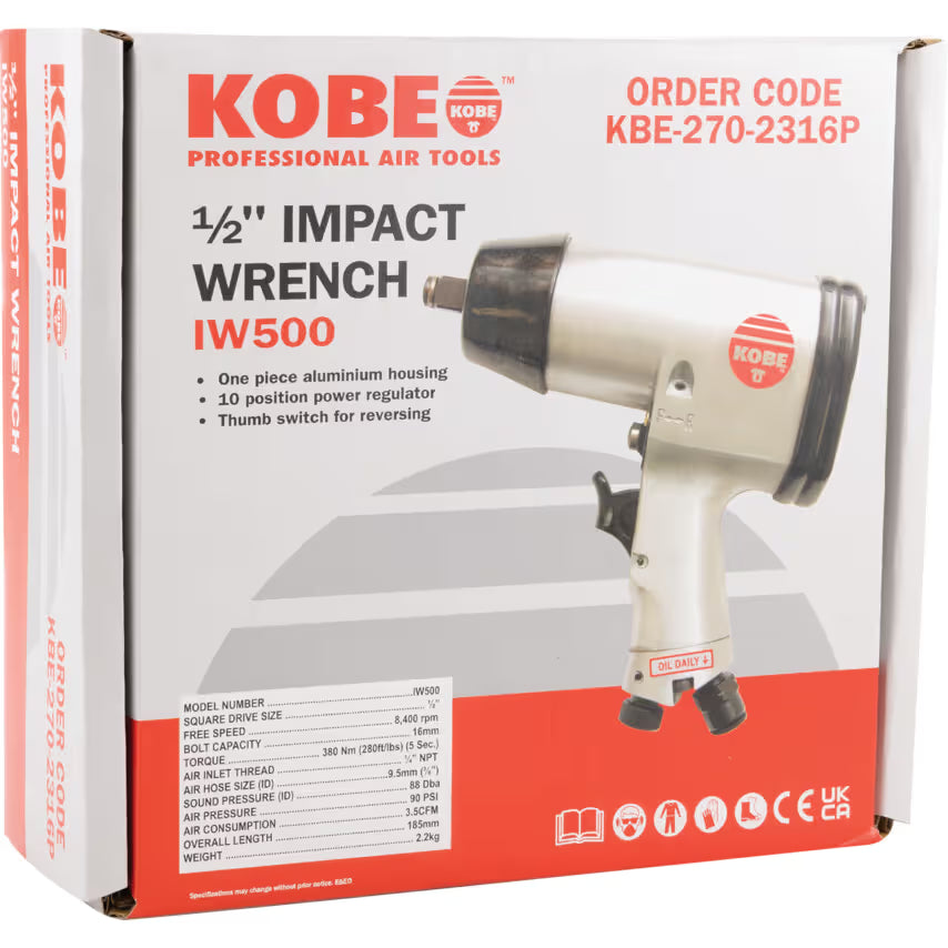 Kobe Red Line IW500, Air Impact Wrench, 1/2in. Drive, 488Nm