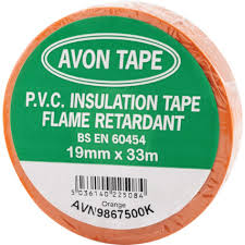 Avon Electrical Tape, PVC, Orange, 19mm x 33m, Pack of 1