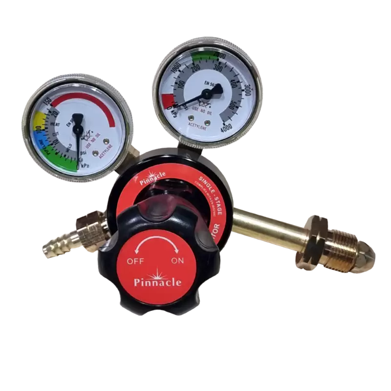 Single Stage Acetylene Regulator Brass Bonnet
