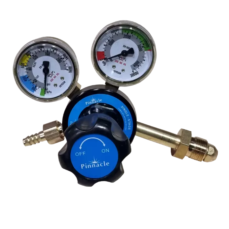 Single Stage Oxygen Regulator Brass Bonnet