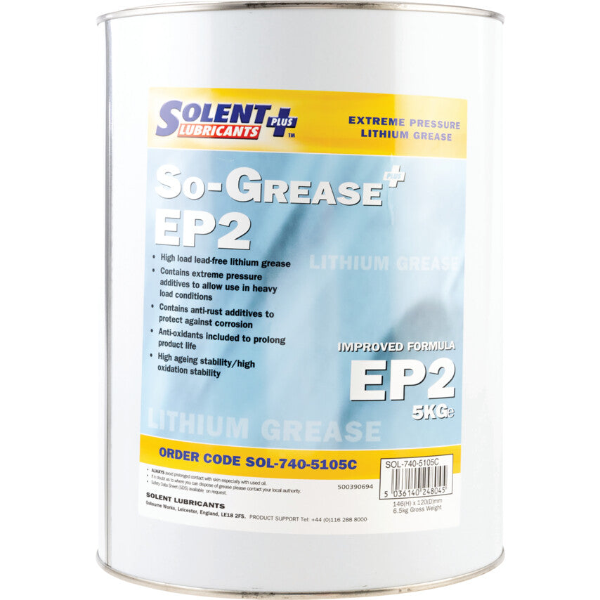Solent Lubricants Plus So-Grease EP2 Lithium High Load Greases