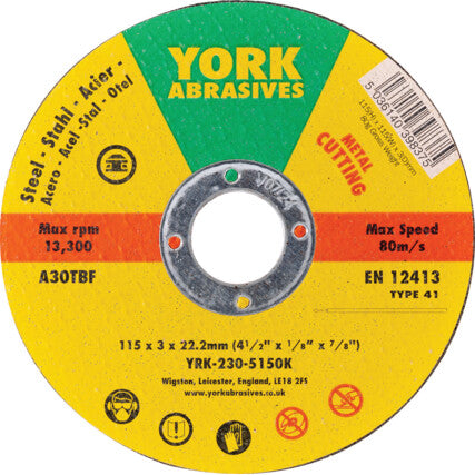 York 115x3x22.23mm Cutting Disc