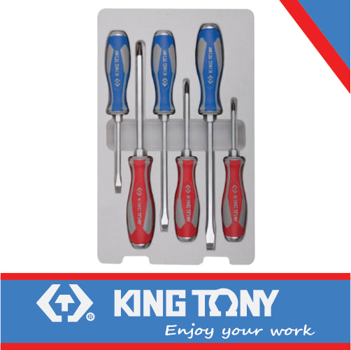 King Tony Go Thru Hex Shank Screwdriver Set – 6 Pieces (30206MR)