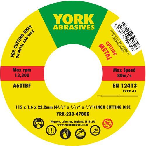 York 115x1.6x22.23mm Cutting Disc