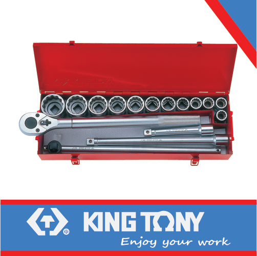 King Tony 3/4 ″ Metric Socket Set 12 Points 21 – 50mm – 16pcs(6016MR)