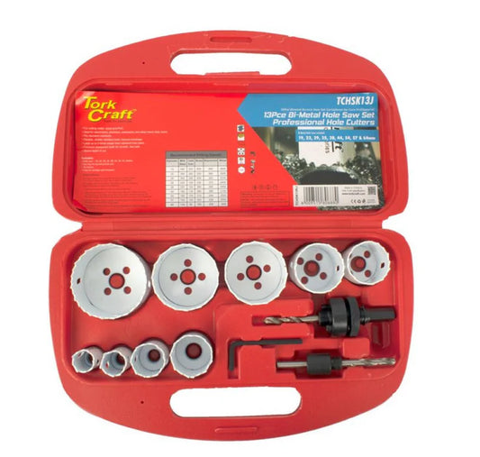 Tork Craft 13 Pc Bi-Metal Hole Saw Set (TCHSK13J)