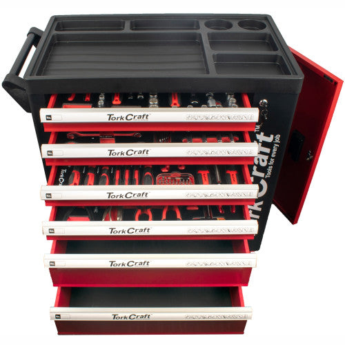 Tork Craft 6 Drawer Roller Tool Box On Castors With 184pc Of Stock (TC620050)