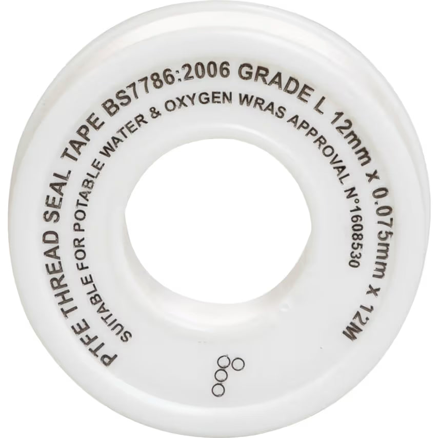 Kennedy PTFE Tape, Thread Sealing Tape, White, 12mm x 12m