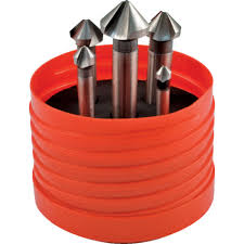 Sherwood Countersink Set, Countersink, Straight Shank, Set of 5, Cobalt High Speed Steel, Uncoated