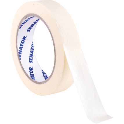Senator Masking Tape, Crepe Paper, 25mm x 50m, Cream