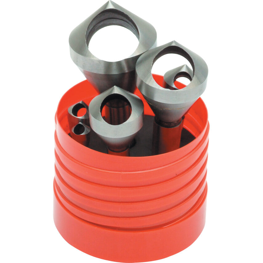 Sherwood Countersink Set, Countersink, Straight Shank, Set of 6, Cobalt High Speed Steel, Bright